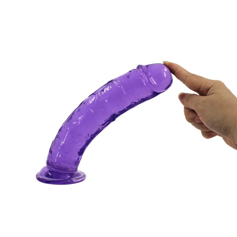 20 Cm. – Tam Realistik Vantuzlu Jel Dildo (Mor)