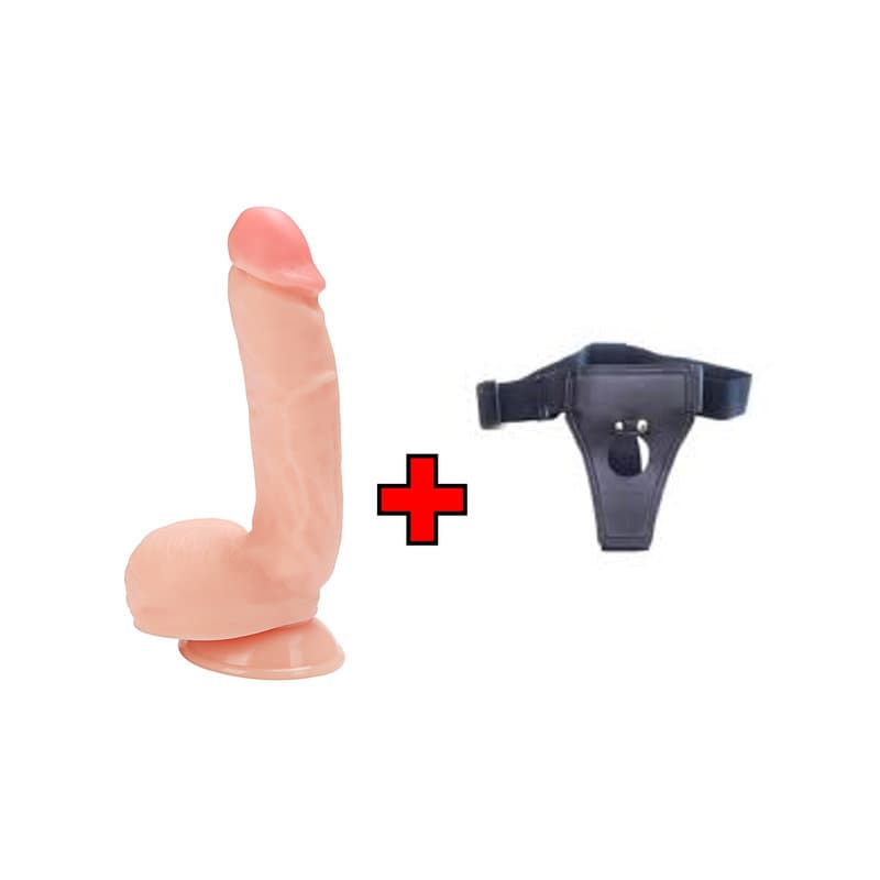 21 Cm. Deoxys Ultra Gerçekçi Doku Vantuzlu Testisli – Belden Bağlamalı Kemerli – Dildo