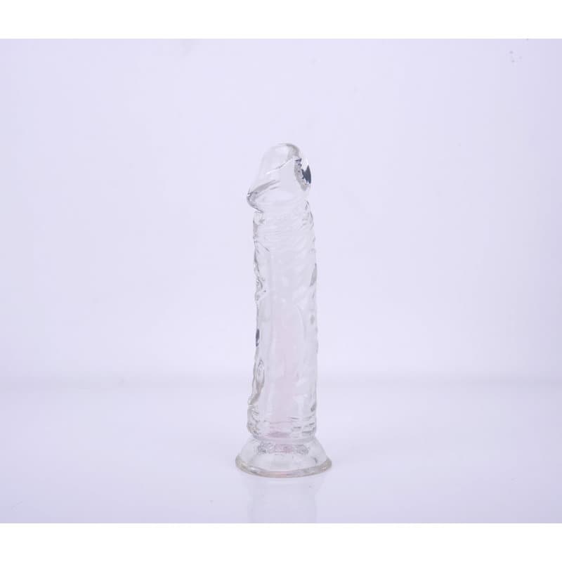 23 Cm. – 1.Sınıf Malzeme Realistik Vantuzlu Jel Dildo (Şeffaf Beyaz)