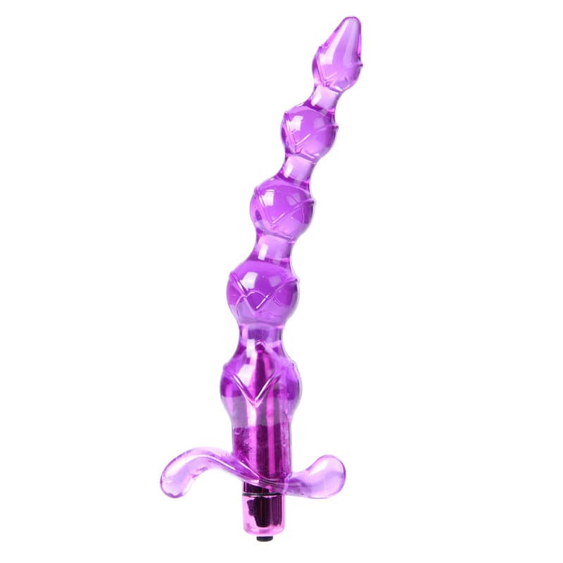 Anal Boncuk Vibratör Titreşimli Anal Plug (Mor)