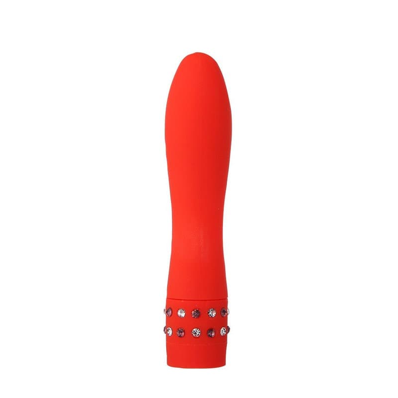 Diamond Princess Mücevher Taşlı 4” Vibratör (Kırmızı)