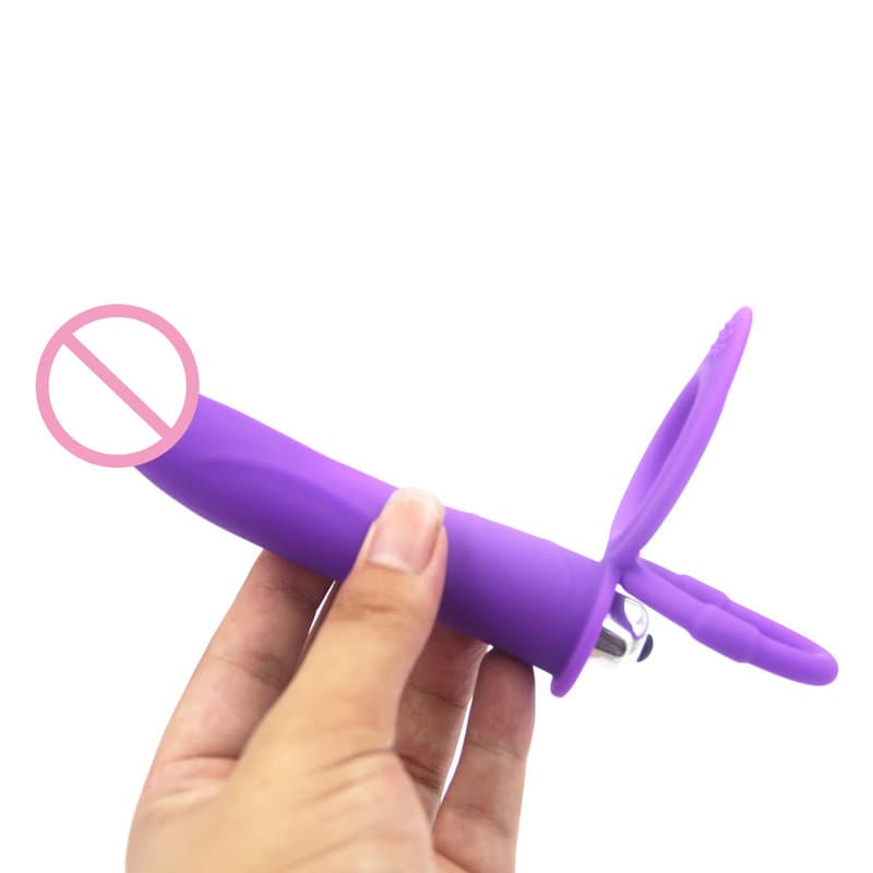 XESE – 14.5 Cm. – Penise Geçme Ek Titreşimli Anal Penis (Mor)