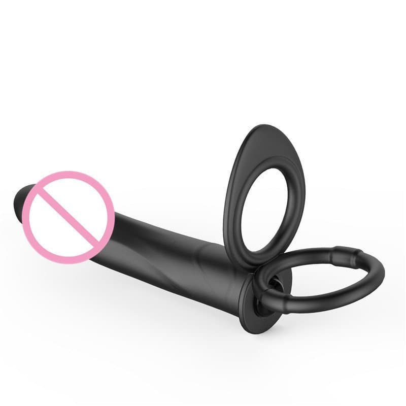 XESE – 14.5 Cm. – Penise Geçme Ek Titreşimli Anal Penis (Siyah)